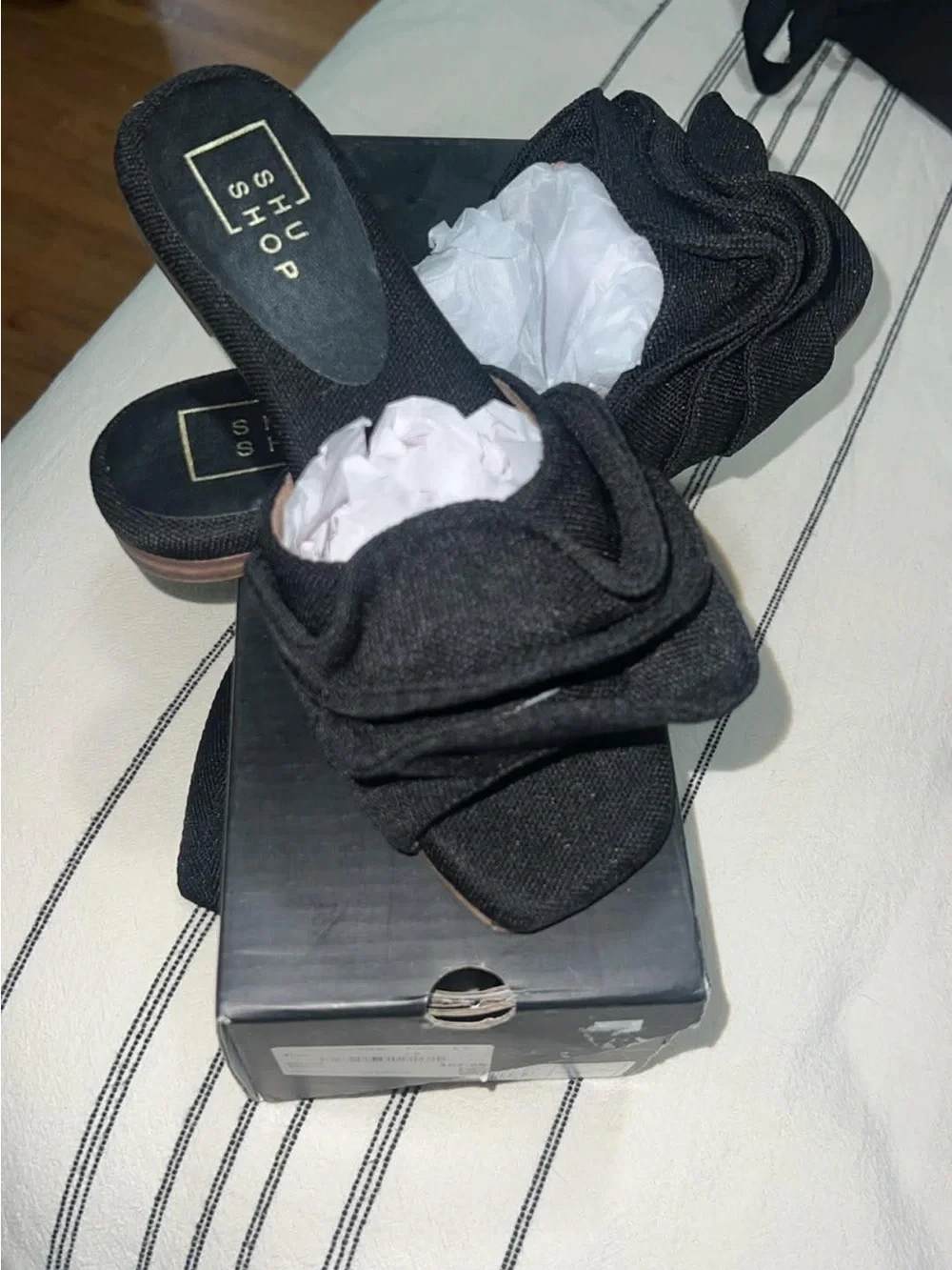 Black shu shop sandals